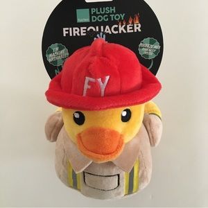 NEW Dog Toy FireQuacker Duck with Squeaker Plush Machine Washable | FuzzYard